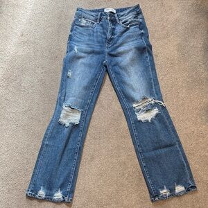 Woman’s BKE Billie Slim Fit Cropped Straight High Rise Stretch Jeans Size 27X28